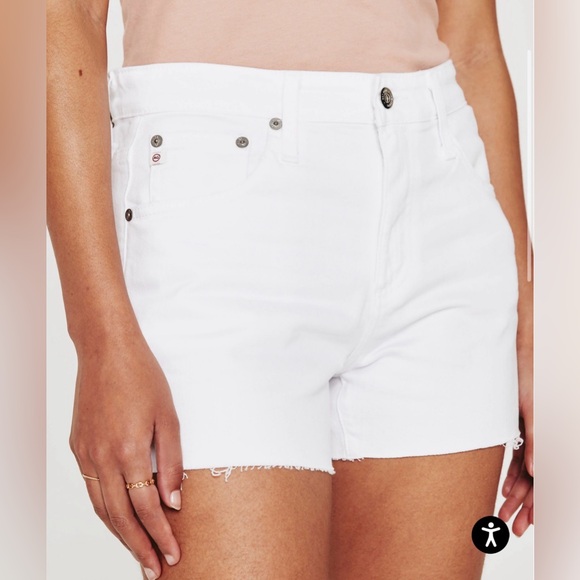NWT AG Hailey White Cutoff Relaxed Denim Shorts - Picture 3 of 15